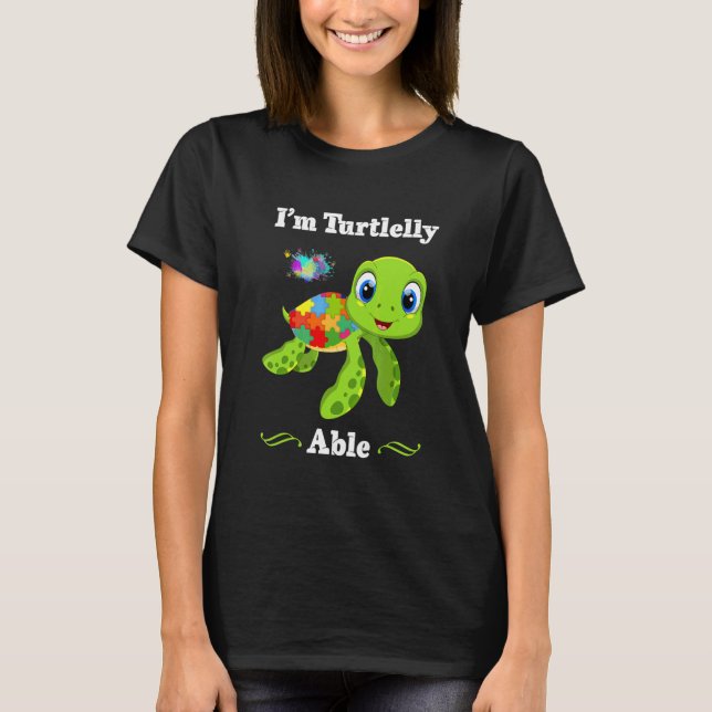 Jag är Turtlelly Able Autism Awareness T Shirt (Framsida)