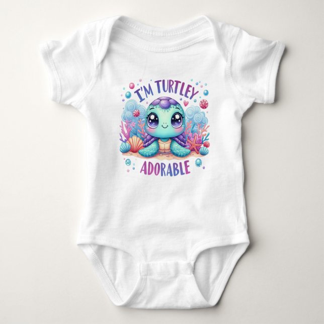 "Jag är Turtley Adsible" Baby Jersey Bodykostym T Shirt (Framsida)