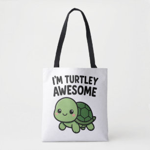 Jag är Turtley Awesome Söt Sköldpadda Puns Grafisk Tygkasse
