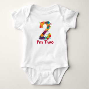 Jag är två flickor 2:a födelsedag Party-anpassning T Shirt