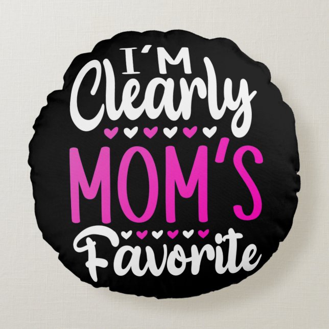 Jag är tydligen Mamma Favorite Rund Kudde (Framsidan)