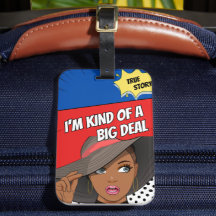 Jag är typ en Big Deal Black Woman Luggage Tag