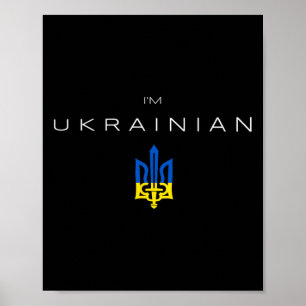 Jag är ukrainare - Jag är från Ukraina Tryzub Flag Poster