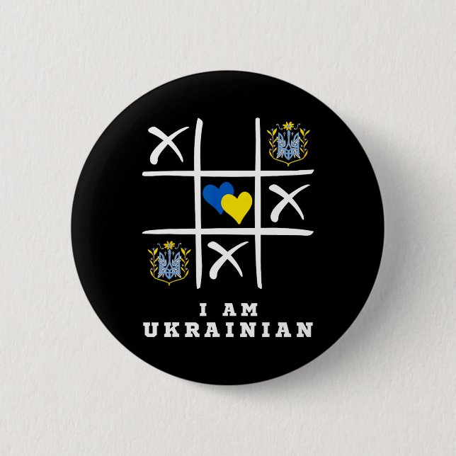 Jag är ukrainare Skydda Ukraina Ukraina stödjer  Knapp (Framsida)