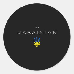 Jag är ukrainsk. Jag är från ukrainsk Trident Flag Runt Klistermärke