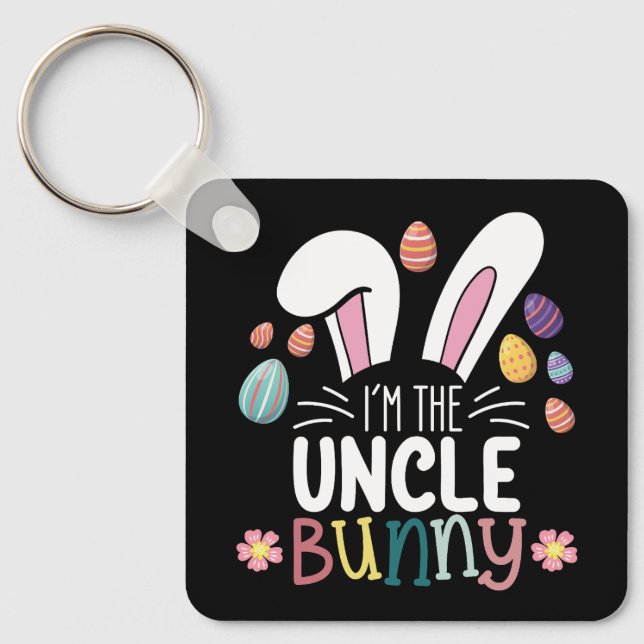 Jag är Uncle Bunny påsk familj Matchande Nyckelring (Framsida)
