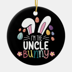 Jag är Uncle Bunny påsk familjen Matchande Julgransprydnad Keramik