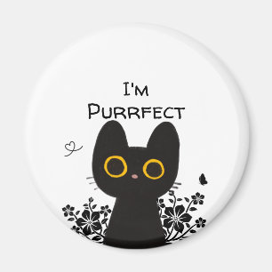 Jag är underbart söt svart kattmagnet magnet