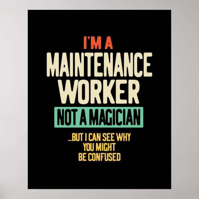 Jag är underhållsarbetare, inte magiker poster (Framsidan)