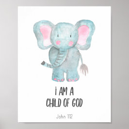 Jag är underordnad Gud Bible Verse Kids Decor Poster