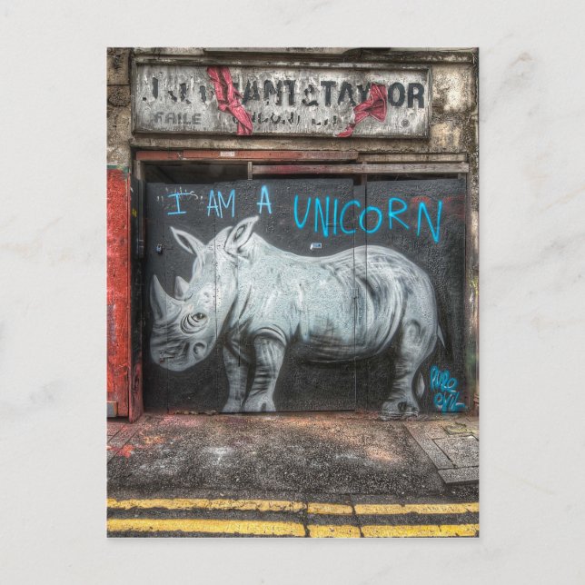 Jag är Unicorn, Shoreditch Graffiti (London) Vykort (Framsida)