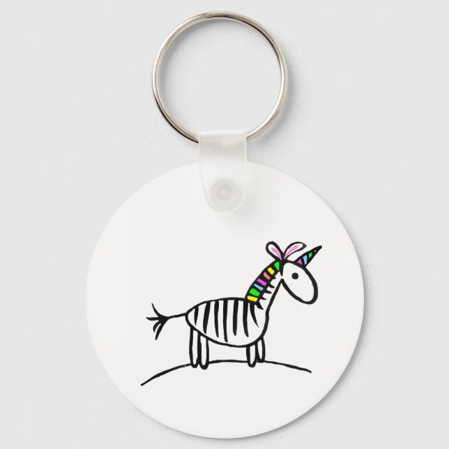Jag är Unicorn zebra-nyckelkedja Nyckelring (Framsida)