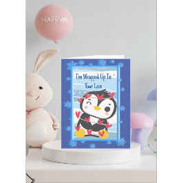 JAG ÄR UPPSKJUTEN I DIN KÄRLEK CUTE PENGUIN HELGKORT