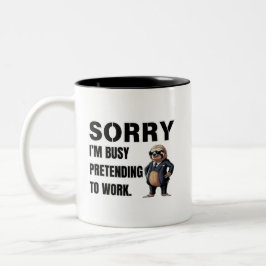 Jag är upptagen som väntar på att arbeta Två-Tonad mugg