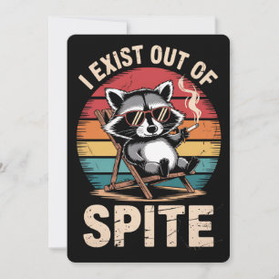 Jag är utanför Spite-Vintagen Raccoon Inbjudningar