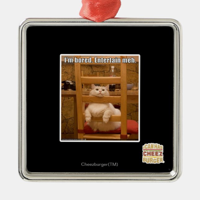 Jag är uttråkad. julgransprydnad metall (Framsidan)