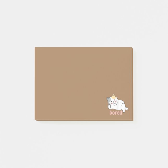 Jag är uttråkad söt Kisse Kat Djur Post-it Block (Framsida)