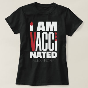 Jag är vaccinerad Covid 19 Roligtars Red White Nam T Shirt