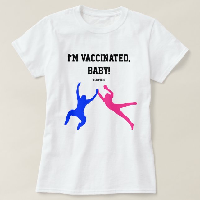Jag är vaccinerad Covid  T Shirt (Design framsida)