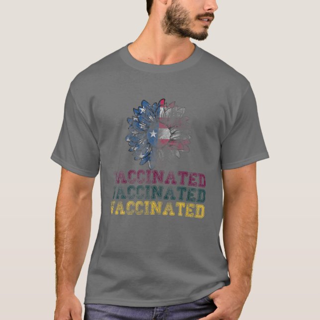 Jag är vaccinerad den 4 juli t shirt (Framsida)