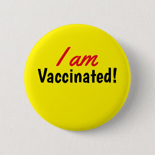 Jag är Vaccinerad Gult Button Knapp