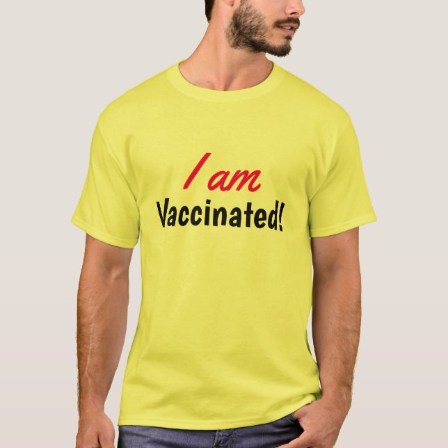 Jag är vaccinerad Gult T-Shirt (Framsida)