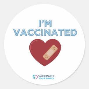 Jag är vaccinerad runt klistermärke