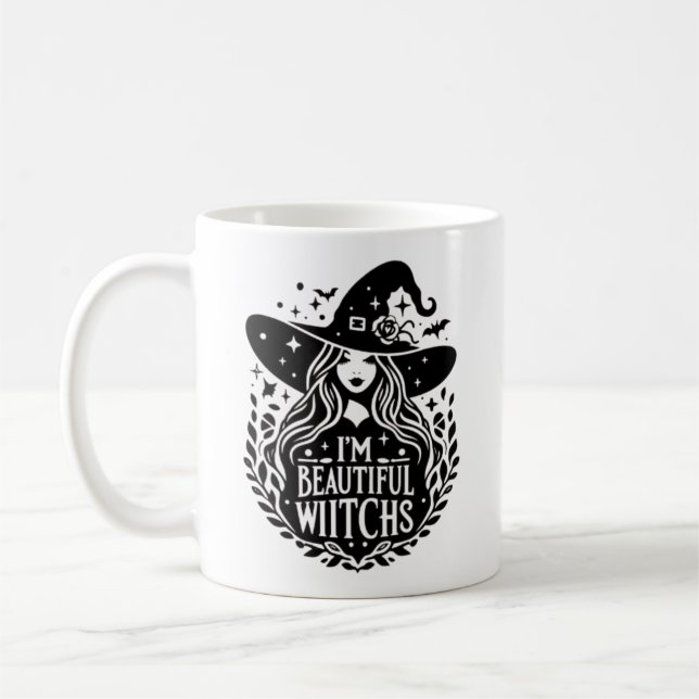 Jag är vacker häxa kaffemugg (Vänster)