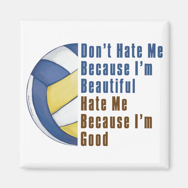 Jag är vacker, jag mår bra volleyboll magnet (Framsidan)