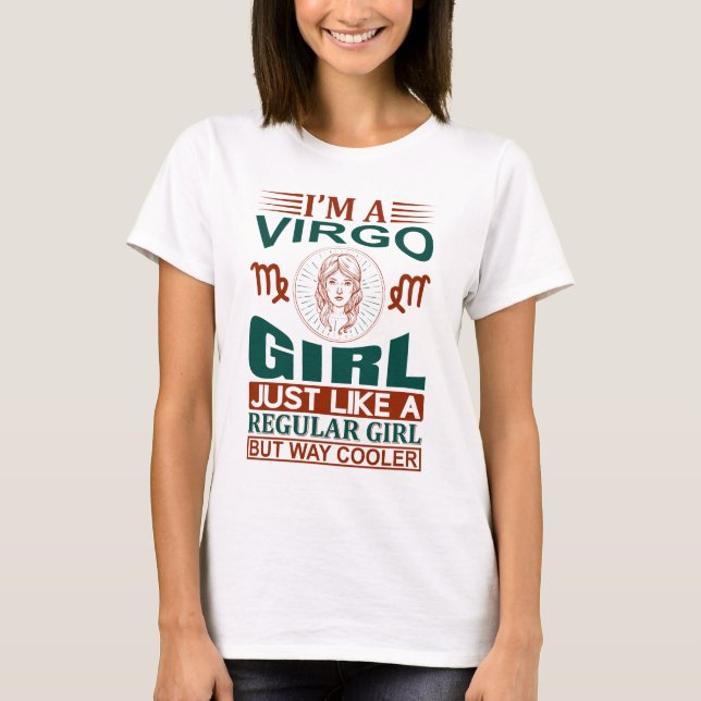 Jag är Våg Girl Coola Zodiac-tecken T Shirt (Framsida)