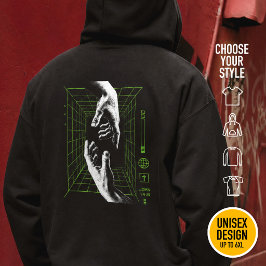 Jag är Vägen Johannes 14:6 Grid Kristet Cyberpunk Hoodie