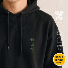 Jag är Vägen Johannes 14:6 Grid Kristet Cyberpunk Hoodie