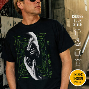 Jag är Vägen Johannes 14:6 Grid Kristet Cyberpunk T Shirt
