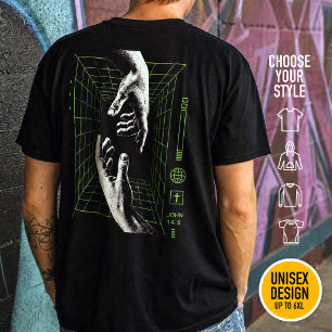 Jag är Vägen Johannes 14:6 Grid Kristet Cyberpunk T Shirt