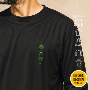 Jag är Vägen Johannes 14:6 Grid Kristet Cyberpunk T Shirt