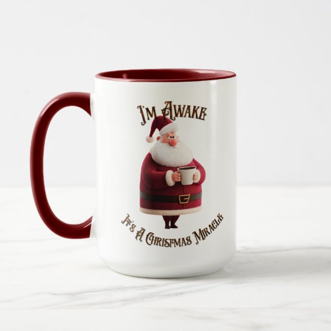 Jag är vaken, det är ett julmirakel mugg (Vänster)