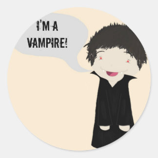 Jag är vampyr! - dekal runt klistermärke