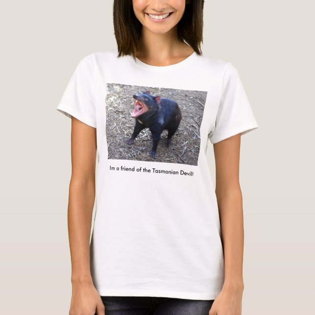Jag är vän till Tasmanian Djävulen! Tee (Framsida)