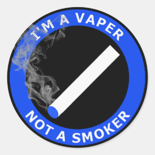 JAG ÄR VAPER, INTE RÖKARE RUNT KLISTERMÄRKE