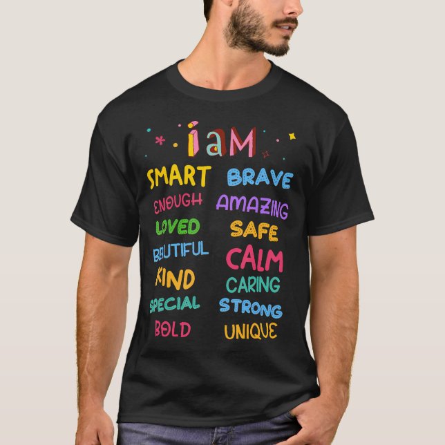 Jag är vardaglig bekräftelse på färgstarka kristna t shirt (Framsida)