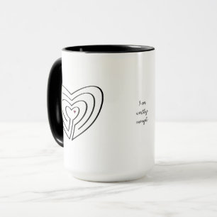 Jag är värdig nog labyrinthjärta mugg