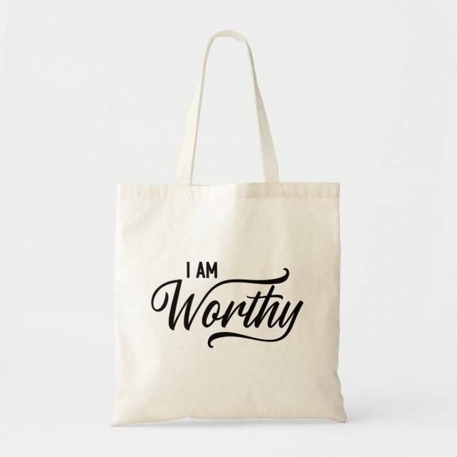 Jag är Värdig Totebag Tygkasse (Framsidan)