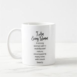 Jag är varje kvinna i vitt keramiskt Mugg/frun Mam Kaffemugg