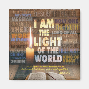 Jag är världens ljus - John 8:12  Magnet