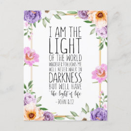Jag är världens ljus, John 8:12 Vykort