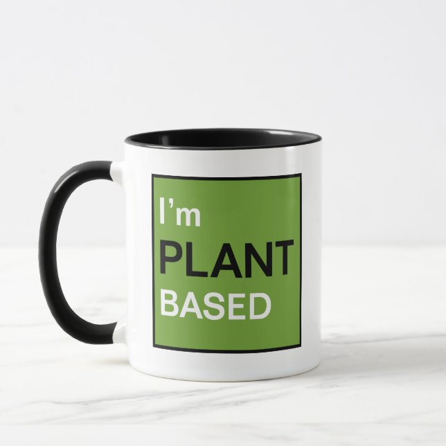 Jag är växtbaserad vegan eller vegetarian meddelan mugg (Vänster)