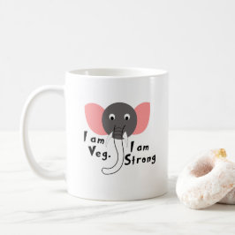 Jag är Veg jag är Strong Baby Elephant För barn Kaffemugg