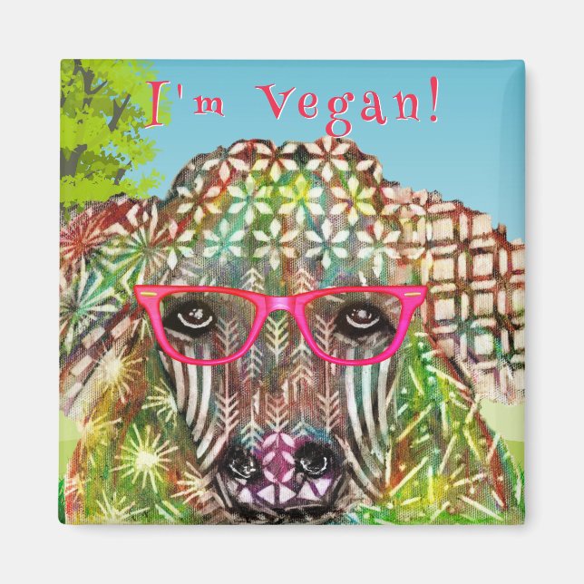 Jag är Vegan Cow Awareness Magnet (Framsidan)