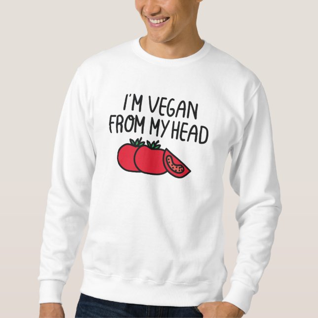 Jag är vegan lång ärmad tröja (Framsida)