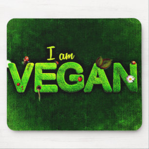 Jag är Vegan skriven med grasslig natur Struktur Musmatta